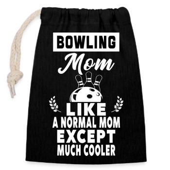 Bowling-Mama wie eine normale Mutter, außer Mama - Verschließbarer Geschenkbeutel aus Baumwolle (14x20cm) - Schwarz - Vorne