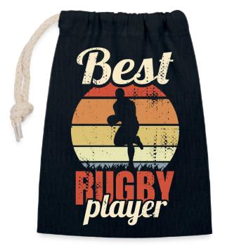 Best Rugby Player - Closable cotton gift bag (14x20cm) - navy - Front