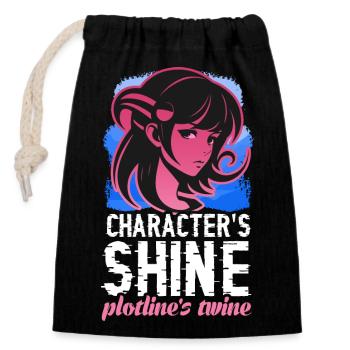 Character´s Shine plotline´s twine - Verschließbarer Geschenkbeutel aus Baumwolle (14x20cm) - Schwarz - Vorne