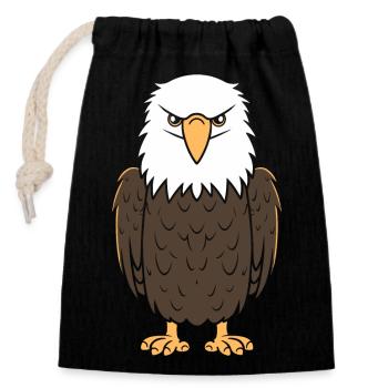 Citation humour Oiseau aigle - Sac cadeau en coton avec cordon (14 x 20 cm) - noir - Devant