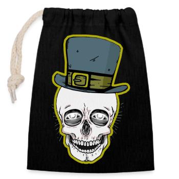Skull Skull Dark Halloween Horror Fantasy - Closable cotton gift bag (14x20cm) - black - Front