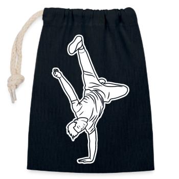 B Boy Skizze - Verschließbarer Geschenkbeutel aus Baumwolle (14x20cm) - Navy - Vorne