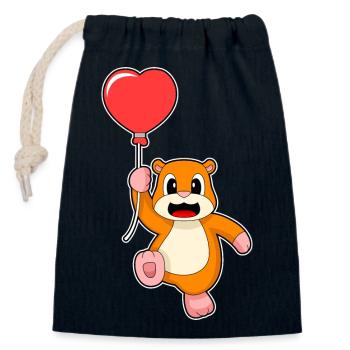 Hamster Balloon - Closable cotton gift bag (14x20cm) - navy - Front
