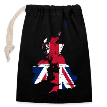 United Kingdom Flag Landscape England - Verschließbarer Geschenkbeutel aus Baumwolle (14x20cm) - Schwarz - Vorne