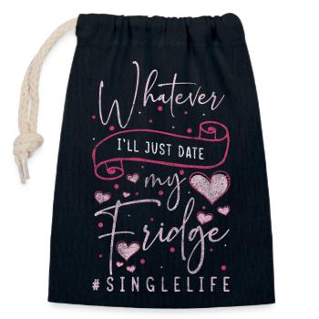 Relationship Dating Love Pick-up - Closable cotton gift bag (14x20cm) - navy - Front