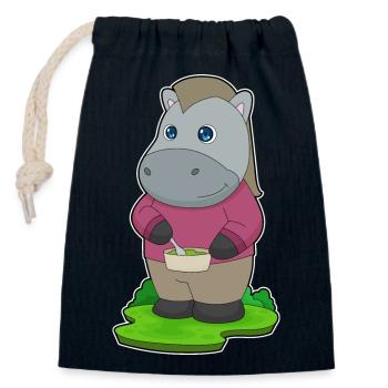 Pferd Koch Schüssel Kochen - Verschließbarer Geschenkbeutel aus Baumwolle (14x20cm) - Navy - Vorne