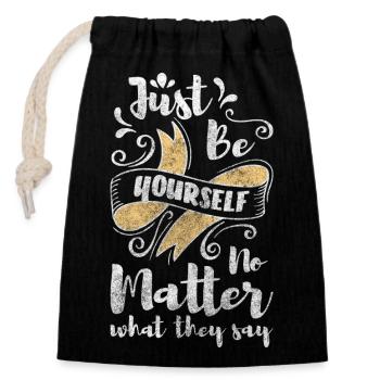 Unique Special - Closable cotton gift bag (14x20cm) - black - Front
