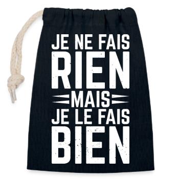 I don't do anything but I do it well - Closable cotton gift bag (14x20cm) - navy - Front