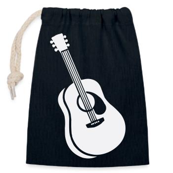 guitare - Sac cadeau en coton avec cordon (14 x 20 cm) - bleu marine - Devant