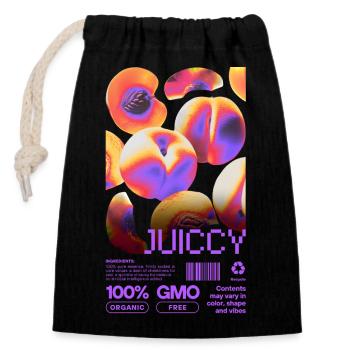 Éclat juteux - Sac cadeau en coton avec cordon (14 x 20 cm) - noir - Devant