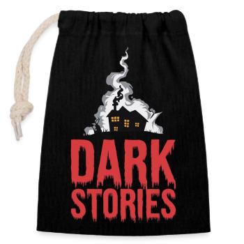 DARK STORIES - Closable cotton gift bag (14x20cm) - black - Front