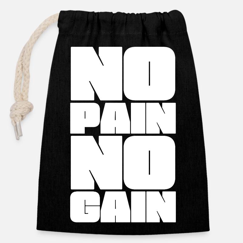 On n’a rien sans rien - Sac cadeau en coton avec cordon (14 x 20 cm) - noir