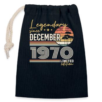 55th Anniversary Gift December 1970 - Closable cotton gift bag (14x20cm) - navy - Front