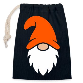 Orange Hut Gartenzwerg - Verschließbarer Geschenkbeutel aus Baumwolle (14x20cm) - Navy - Vorne