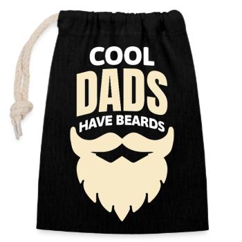 Les papas cool ont la barbe - Les papas cool ont la barbe s’amusent - Sac cadeau en coton avec cordon (14 x 20 cm) - noir - Devant