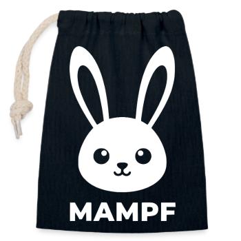 Delicate Bunny Bunny Print - Closable cotton gift bag (14x20cm) - navy - Front