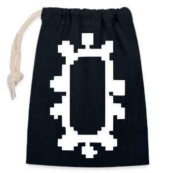 Capsule de pilules Pixel Art Médicament - Sac cadeau en coton avec cordon (14 x 20 cm) - bleu marine - Devant