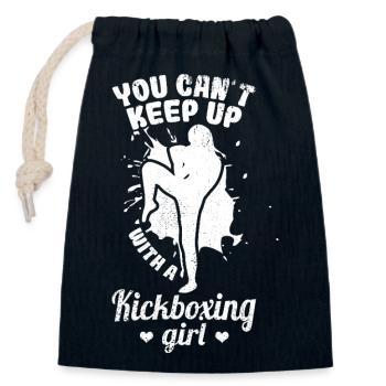 Kickboxing Girls - Closable cotton gift bag (14x20cm) - navy - Front