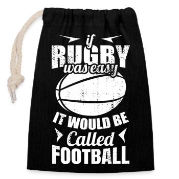 funny rugby saying - Closable cotton gift bag (14x20cm) - black - Front