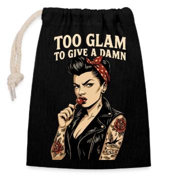 Rockabilly Pin-Up: 50s Outlaw Rebel – Too Glam - Verschließbarer Geschenkbeutel aus Baumwolle (14x20cm) - Schwarz - Vorne