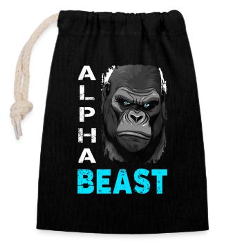 Alpha Animal Powerful Gorilla - Anime Shirt - Closable cotton gift bag (14x20cm) - black - Front