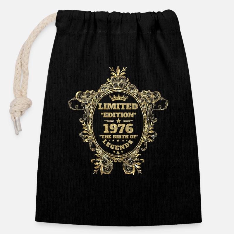 1976 - Closable cotton gift bag (14x20cm) - black