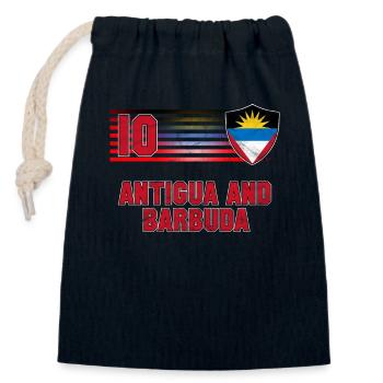 Antigua and Barbuda - Closable cotton gift bag (14x20cm) - navy - Front