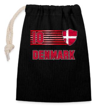 Dänemark - Verschließbarer Geschenkbeutel aus Baumwolle (14x20cm) - Schwarz - Vorne