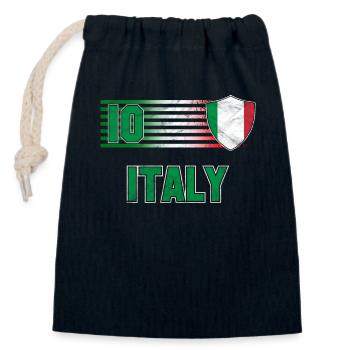 Italien - Verschließbarer Geschenkbeutel aus Baumwolle (14x20cm) - Navy - Vorne