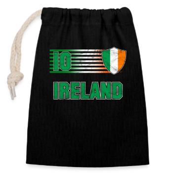 Irland - Verschließbarer Geschenkbeutel aus Baumwolle (14x20cm) - Schwarz - Vorne