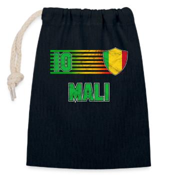 Mali - Sac cadeau en coton avec cordon (14 x 20 cm) - bleu marine - Devant