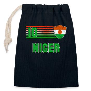 Niger - Closable cotton gift bag (14x20cm) - navy - Front