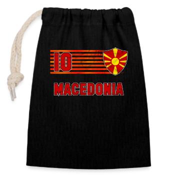 Macédoine - Sac cadeau en coton avec cordon (14 x 20 cm) - noir - Devant