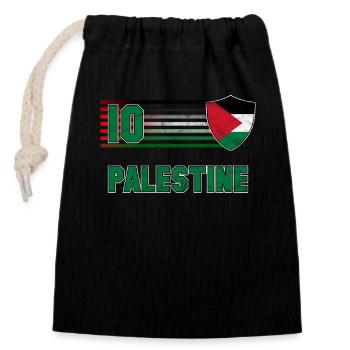 Palestine - Sac cadeau en coton avec cordon (14 x 20 cm) - noir - Devant