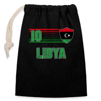 Libyen - Verschließbarer Geschenkbeutel aus Baumwolle (14x20cm) - Schwarz - Vorne