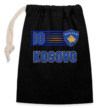 Kosovo - Verschließbarer Geschenkbeutel aus Baumwolle (14x20cm) - Schwarz - Vorne