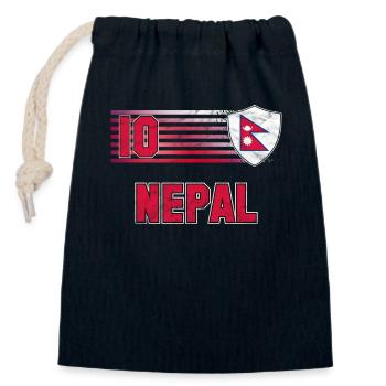 Nepal - Closable cotton gift bag (14x20cm) - navy - Front
