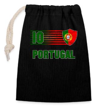 Portugal - Closable cotton gift bag (14x20cm) - black - Front