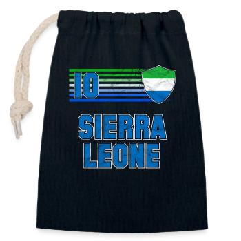 Sierra Leone - Closable cotton gift bag (14x20cm) - navy - Front
