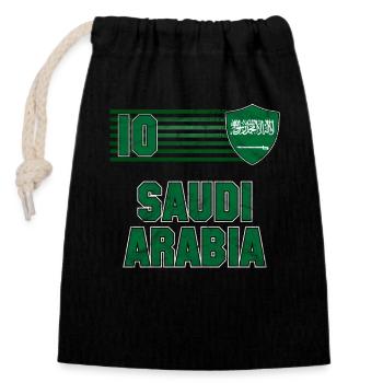 Saudi-Arabien - Verschließbarer Geschenkbeutel aus Baumwolle (14x20cm) - Schwarz - Vorne