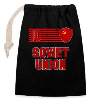 Soviet Union - Closable cotton gift bag (14x20cm) - black - Front