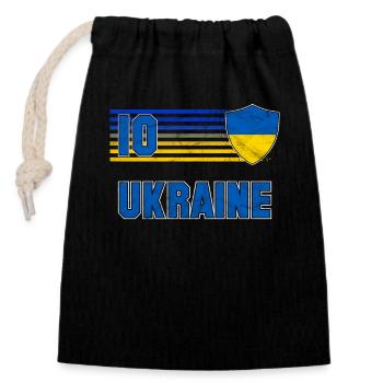 Ukraine - Verschließbarer Geschenkbeutel aus Baumwolle (14x20cm) - Schwarz - Vorne