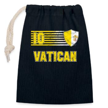 Vatican - Closable cotton gift bag (14x20cm) - navy - Front
