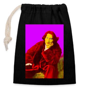Wilde Pop Art - Closable cotton gift bag (14x20cm) - black - Front