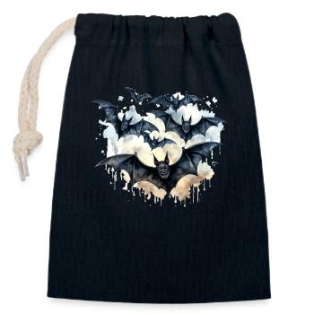 Fledermäuse - Verschließbarer Geschenkbeutel aus Baumwolle (14x20cm) - Navy - Vorne