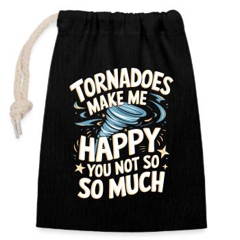 Storm Chasing Tornado Sturm Meteorologe - Verschließbarer Geschenkbeutel aus Baumwolle (14x20cm) - Schwarz - Vorne