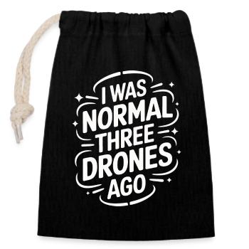 Drones Pilot Quadcopter Drone - Closable cotton gift bag (14x20cm) - black - Front
