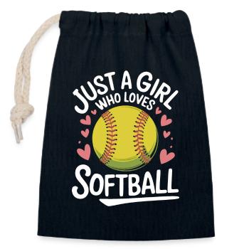 Softball Sport Softball Spieler - Verschließbarer Geschenkbeutel aus Baumwolle (14x20cm) - Navy - Vorne