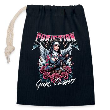 Croyant Passionné Armes À Feu Chrétien - Sac cadeau en coton avec cordon (14 x 20 cm) - bleu marine - Devant