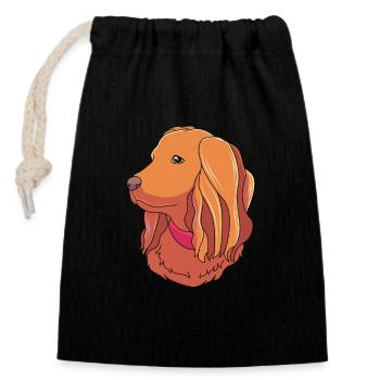 Épagneul Boykin - Sac cadeau en coton avec cordon (14 x 20 cm) - noir - Devant